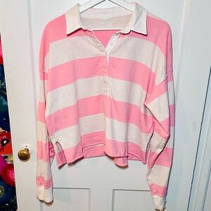 Pink and Cream Striped Rugby Shirt